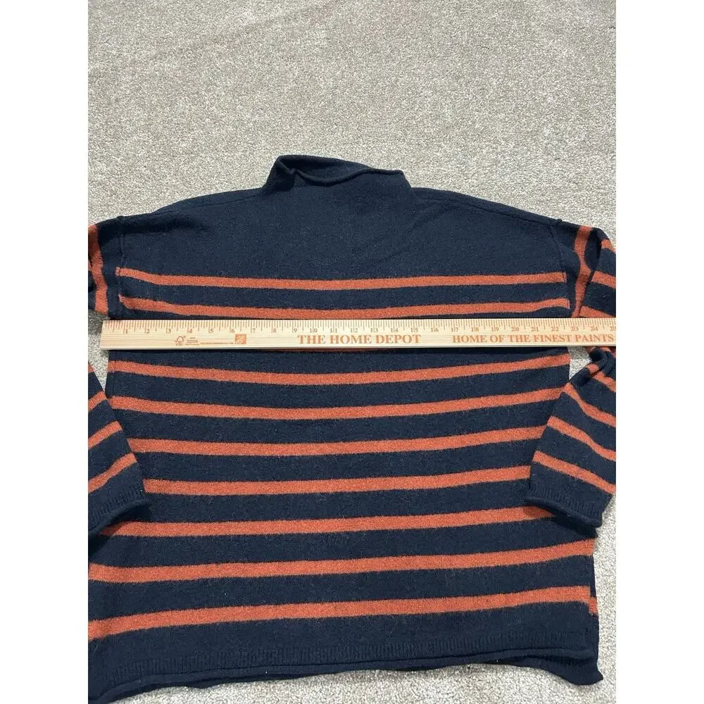 Madewell Women’s M Navy Blue Orange Coziest‎ Yarn Whitworth Sweater Alpaca